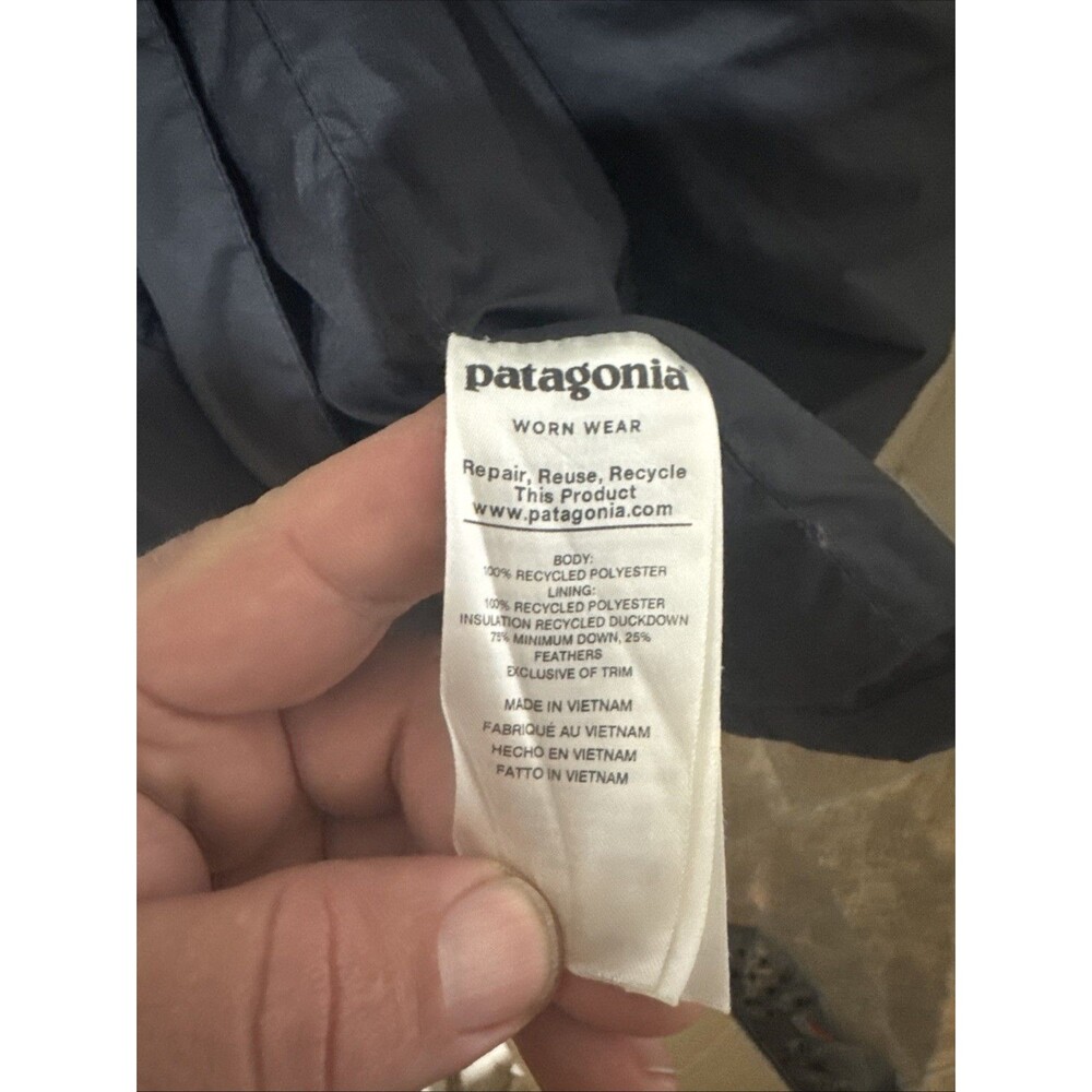 Patagonia Women's Goose Down Long Quilted Black Puffer Coat Size S - Picture 5 of 8